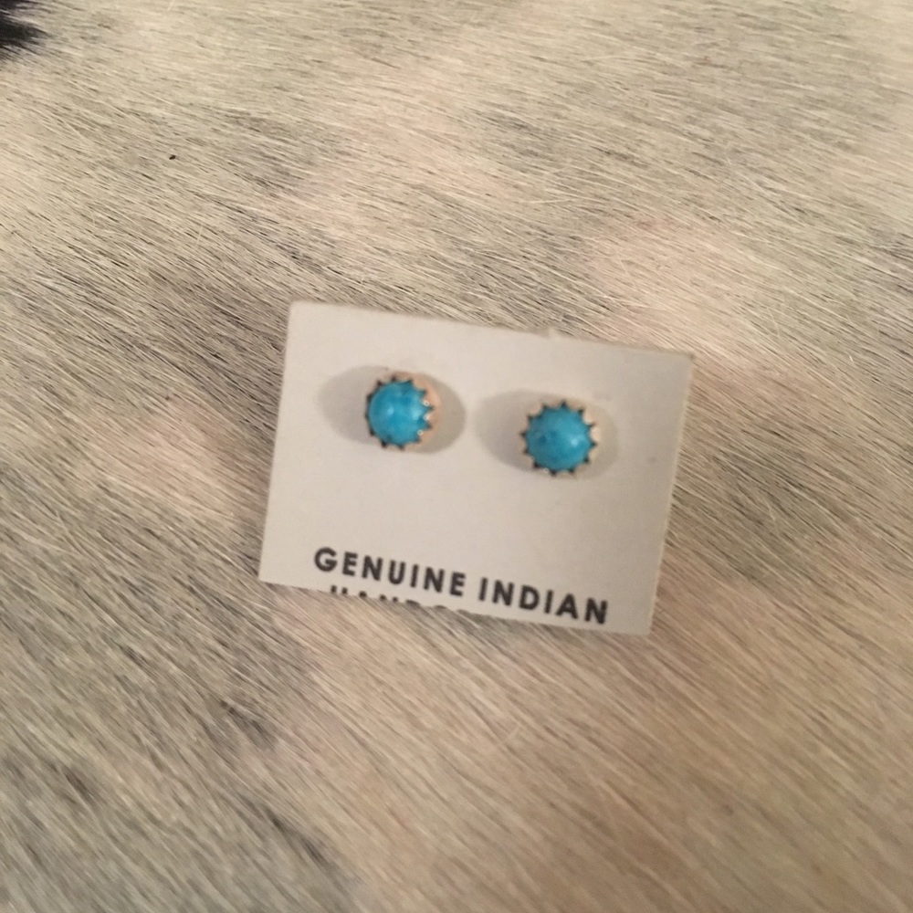 Turquoise and sterling silver studs